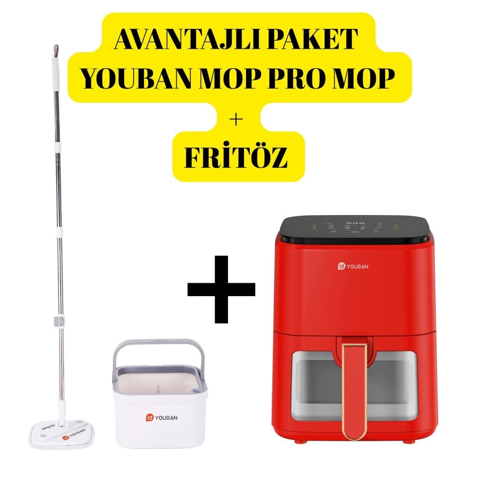 YOUBAN Mop Pro Mop + Fritöz Kırmızı