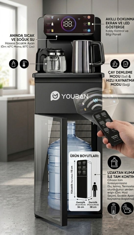 Smarttouch Gizli Damacanalı Yeni Nesil Dijital Akıllı Su Sebili